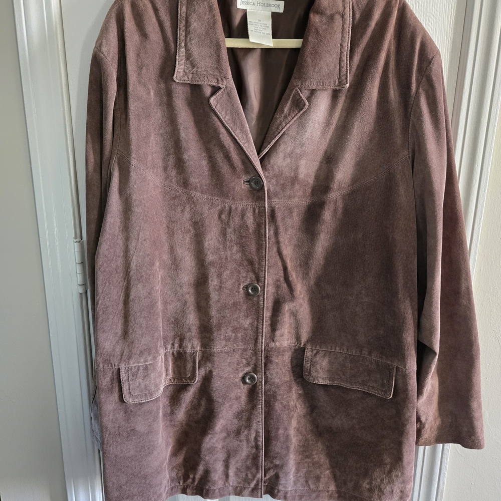 Jessica Holbrook Women's Chocolate Brown Suede Blazer 3X